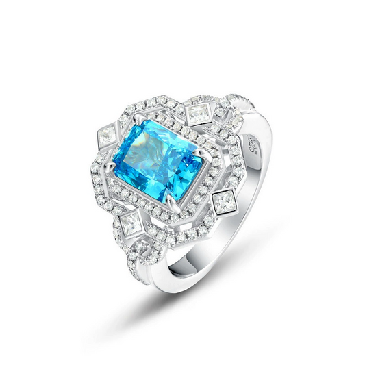 Radiant Engagement Ring 7*9 925 Silver High Carbon Diamond