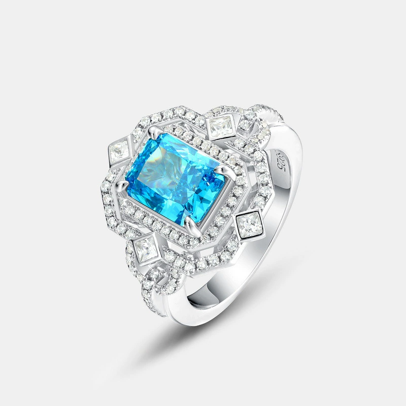 Radiant Engagement Ring 7*9 925 Silver High Carbon Diamond