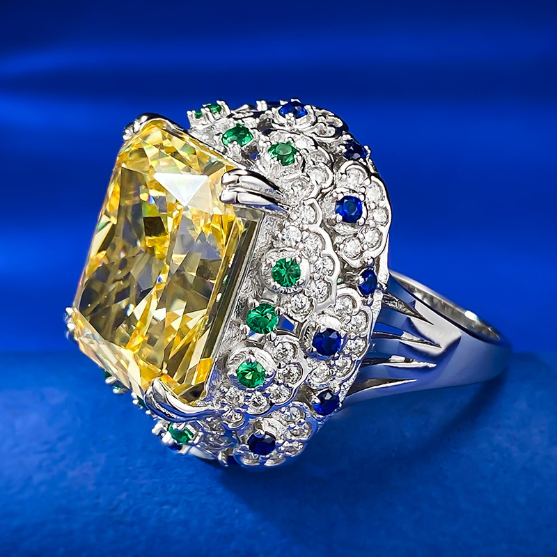 Radiant Engagement Ring 15ct 14*16 925 Silver High Carbon Diamond