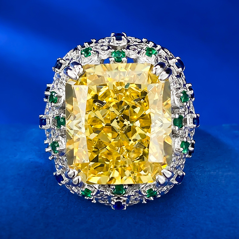 Radiant Engagement Ring 15ct 14*16 925 Silver High Carbon Diamond