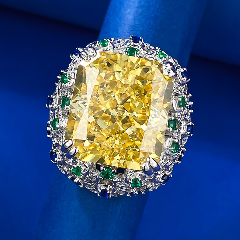 Radiant Engagement Ring 15ct 14*16 925 Silver High Carbon Diamond