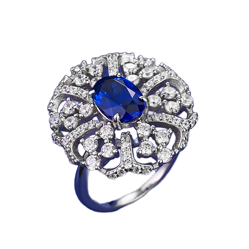 Oval Engagement Ring 6*9 925 Silver High Carbon Diamond