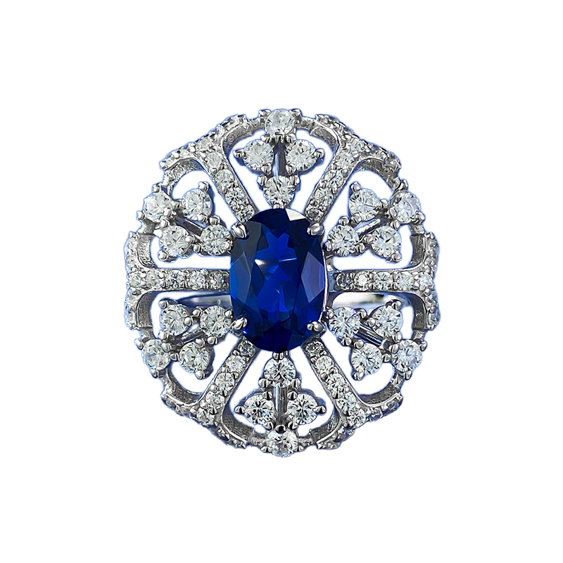 Oval Engagement Ring 6*9 925 Silver High Carbon Diamond