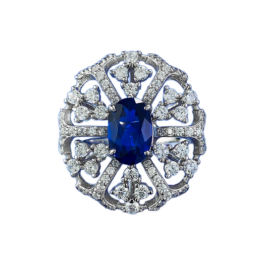 Oval Engagement Ring 6*9 925 Silver High Carbon Diamond