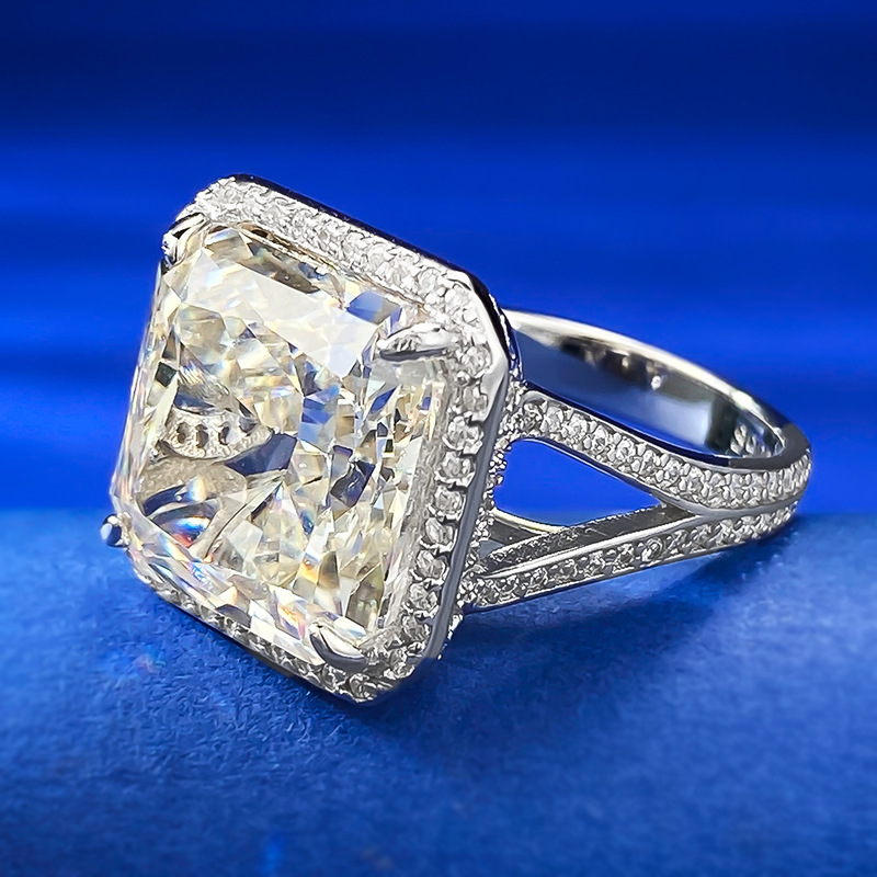Princess Engagement Ring 13*13 925 Silver High carbon diamond