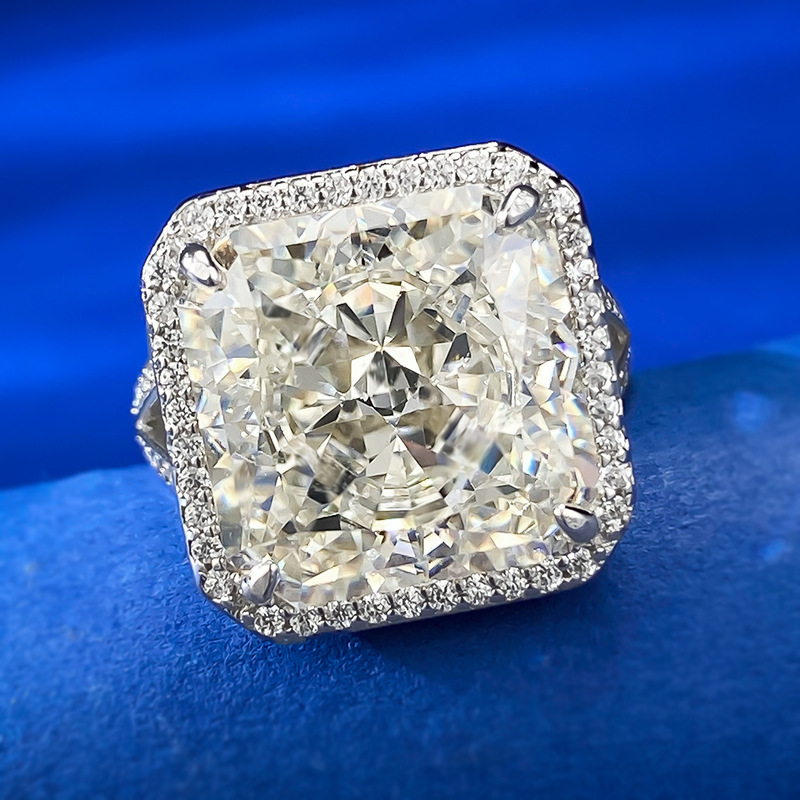 Princess Engagement Ring 13*13 925 Silver High carbon diamond