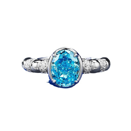 Oval Engagement Ring 6*8 925 Silver High Carbon Diamond