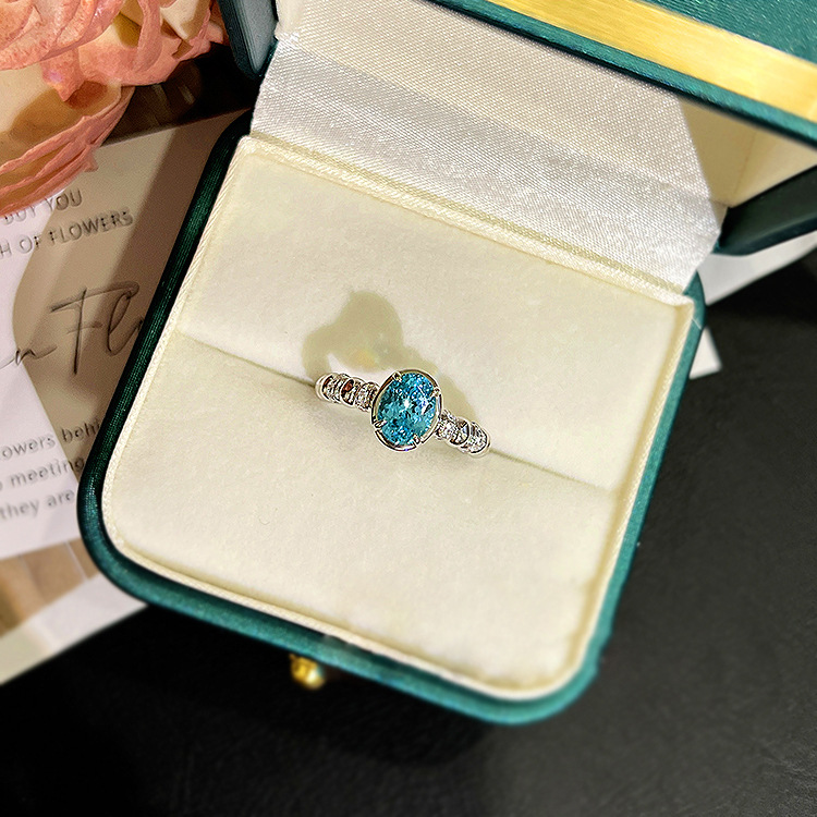 Oval Engagement Ring 6*8 925 Silver High Carbon Diamond