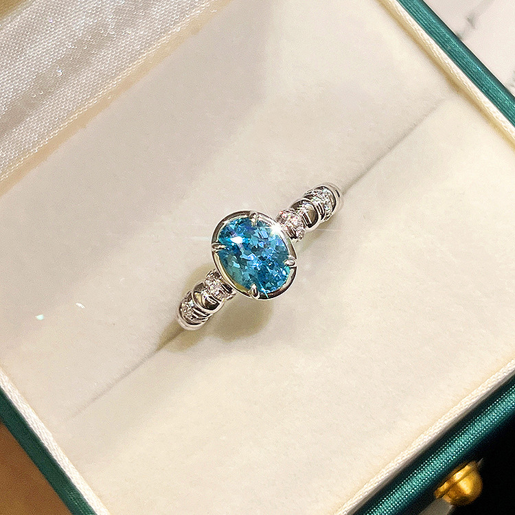 Oval Engagement Ring 6*8 925 Silver High Carbon Diamond