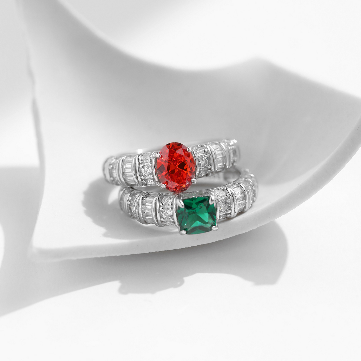Oval Cushion Engagement Ring 925 Silver Zircon