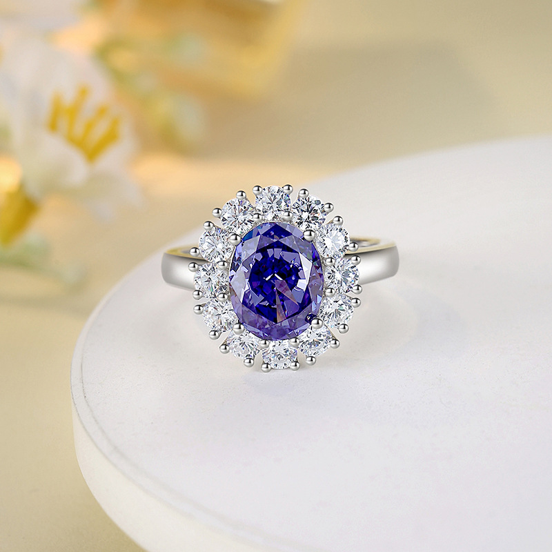 Oval Engagement Ring 8*10 925 Silver High Carbon Diamond