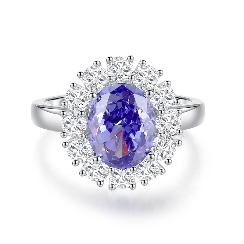 Oval Engagement Ring 8*10 925 Silver High Carbon Diamond