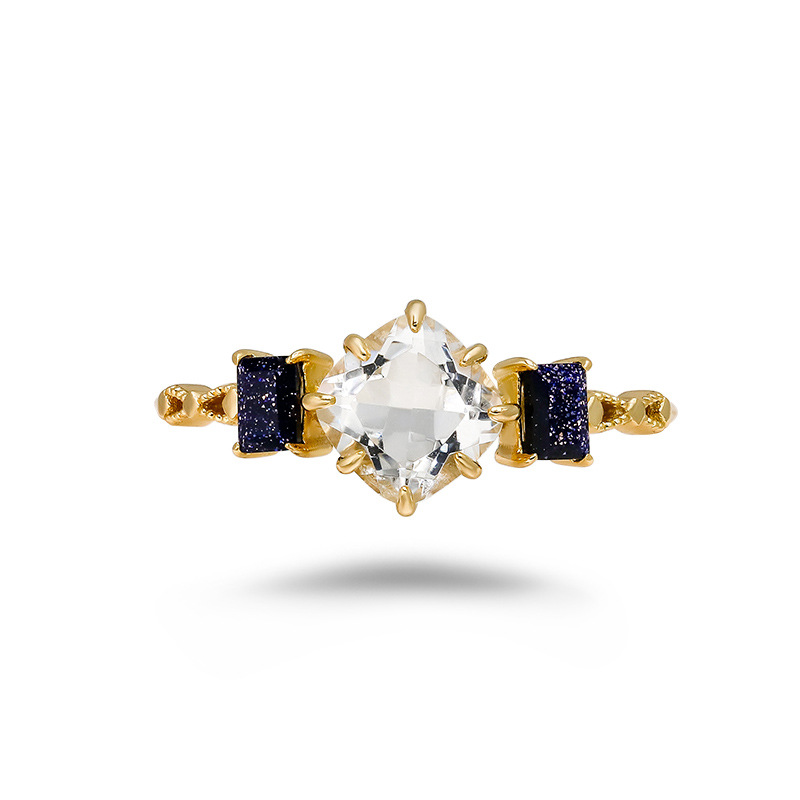 Princess Square Engagement Ring 925 Silver White Crystal