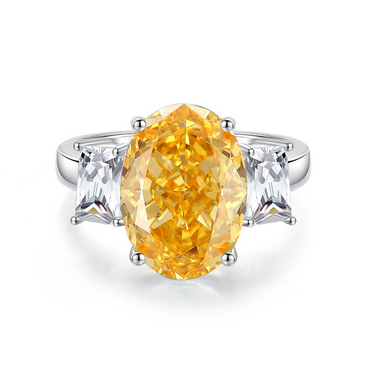 Oval Engagement Ring 10*14 925 Silver High Carbon Diamond