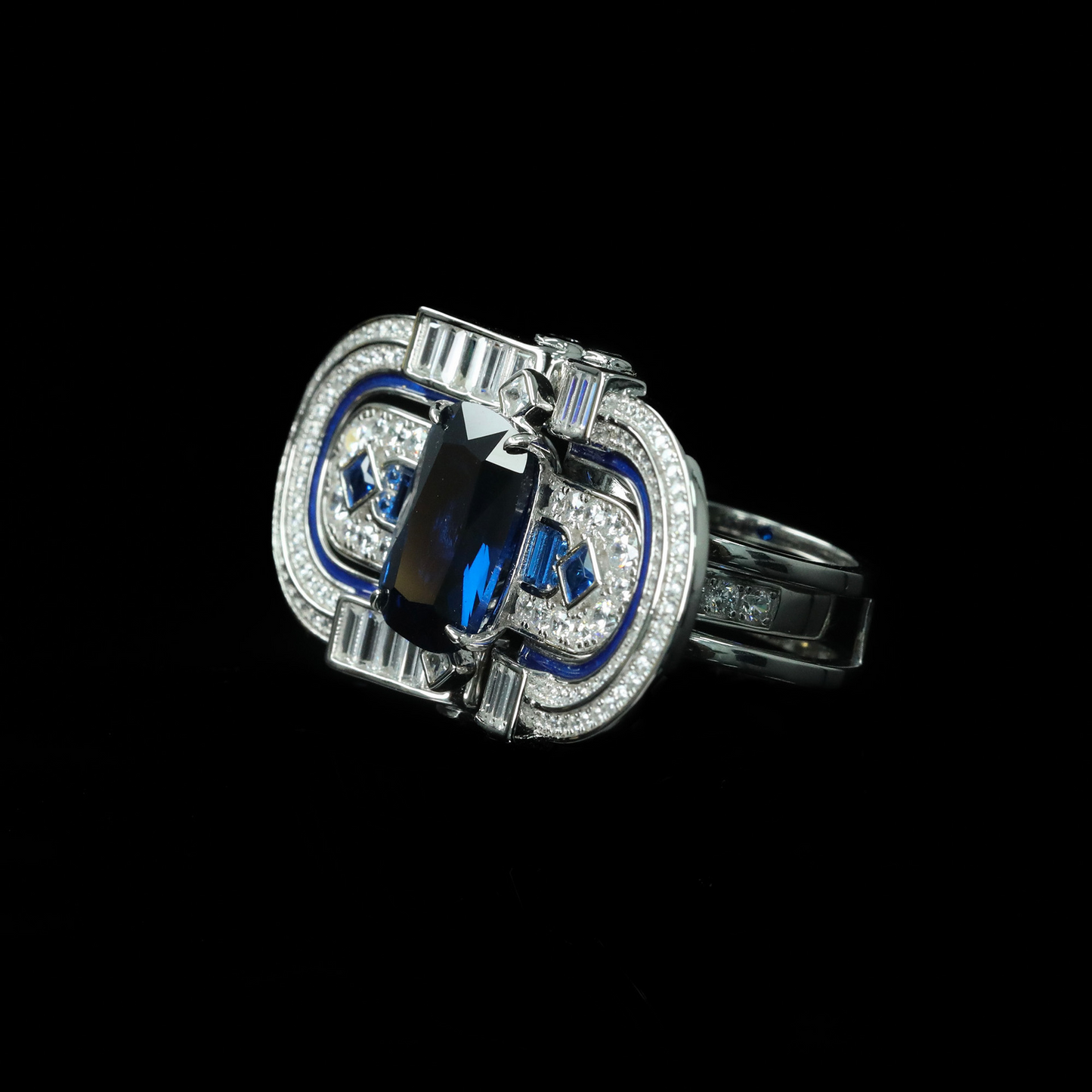 Cushion Engagement Ring 925 Silver High Carbon Diamond
