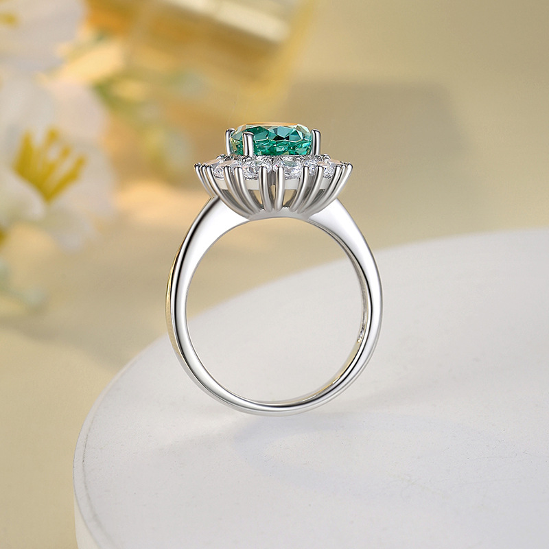 Oval Engagement Ring 8*10 925 Silver High Carbon Diamond
