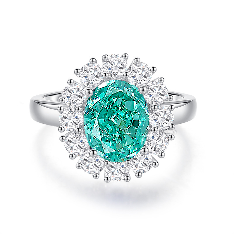 Oval Engagement Ring 8*10 925 Silver High Carbon Diamond