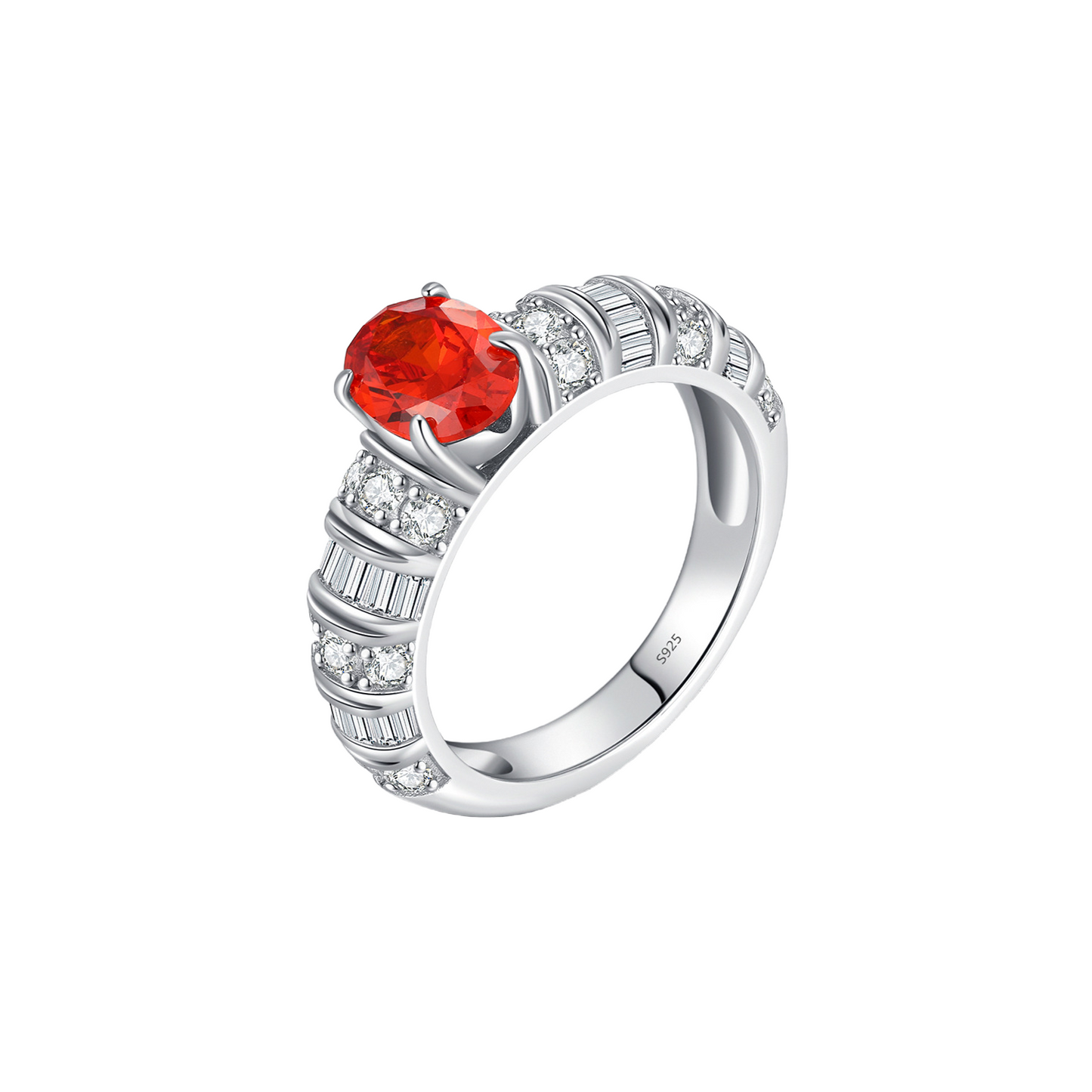 Oval Cushion Engagement Ring 925 Silver Zircon