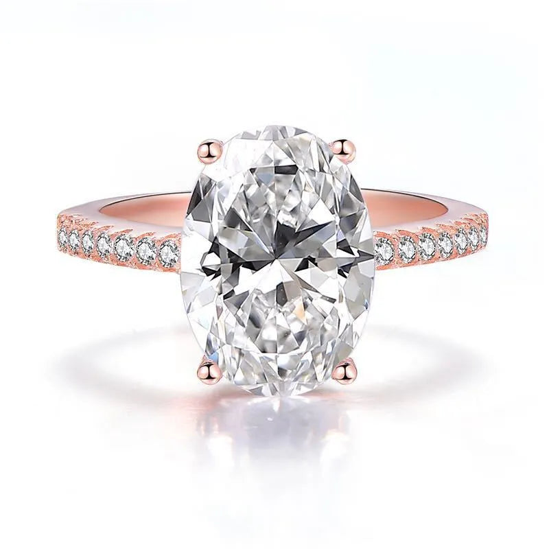 Radiant Engagement Ring 4ct 9*13 925 Silver High Carbon Diamond