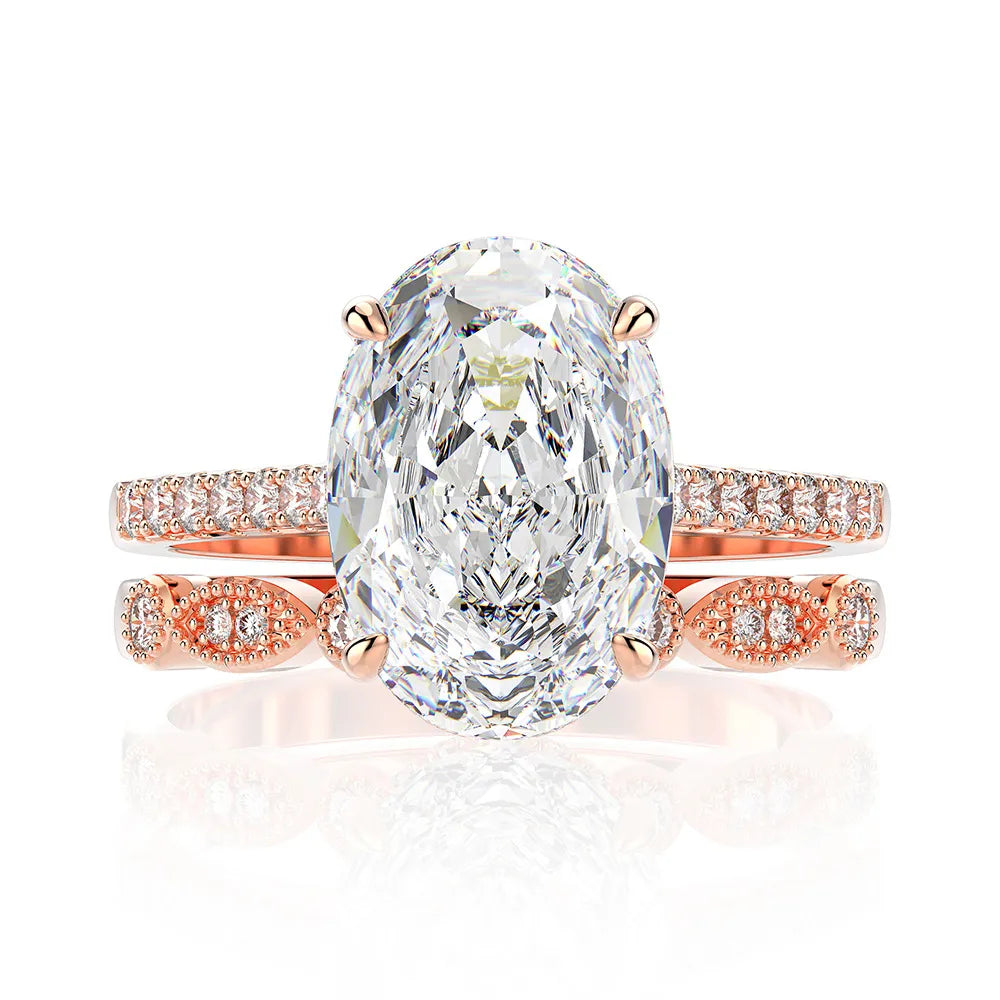 Radiant Engagement Ring 4ct 9*13 925 Silver High Carbon Diamond