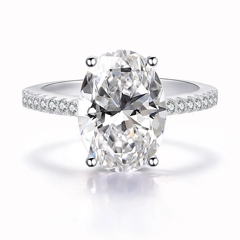 Radiant Engagement Ring 4ct 9*13 925 Silver High Carbon Diamond