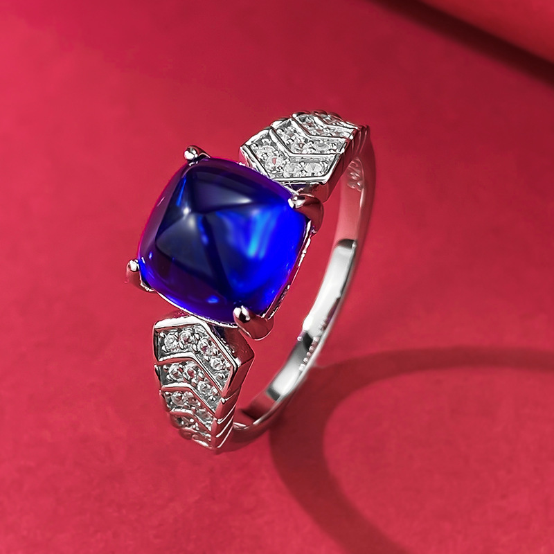 Sugar Tower Engagement Ring 8*8 925 Silver High Carbon Diamond