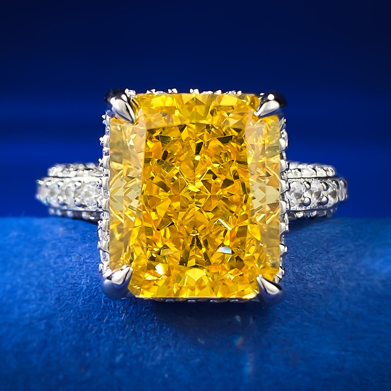 Radiant Engagement Ring 10*12 925 Silver High Carbon Diamond