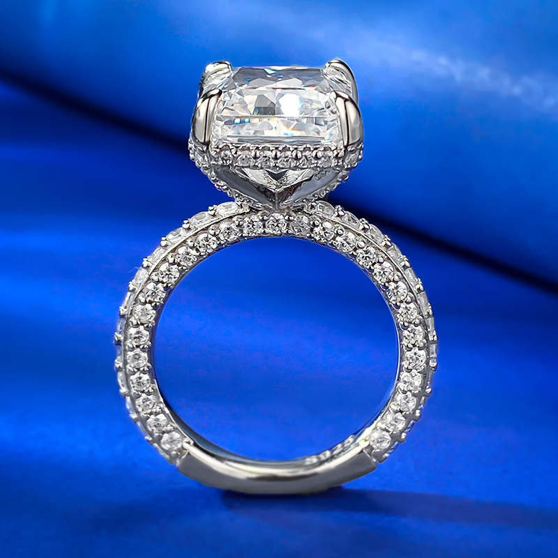 Radiant Engagement Ring 10*12 925 Silver High Carbon Diamond