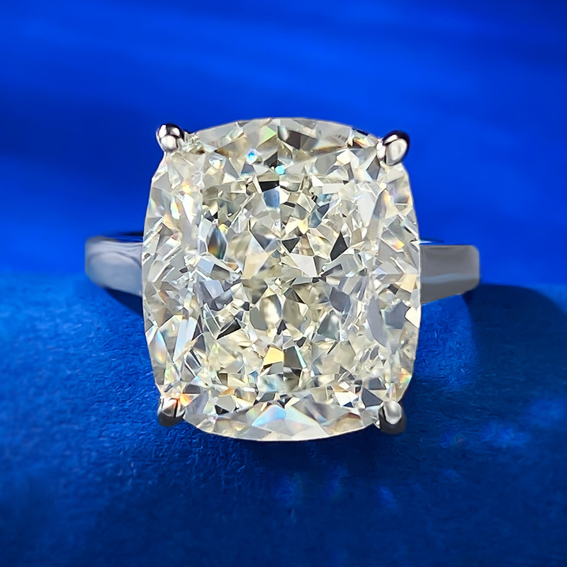 Cushion Engagement Ring 6ct 12*14 925 Silver High Carbon Diamond