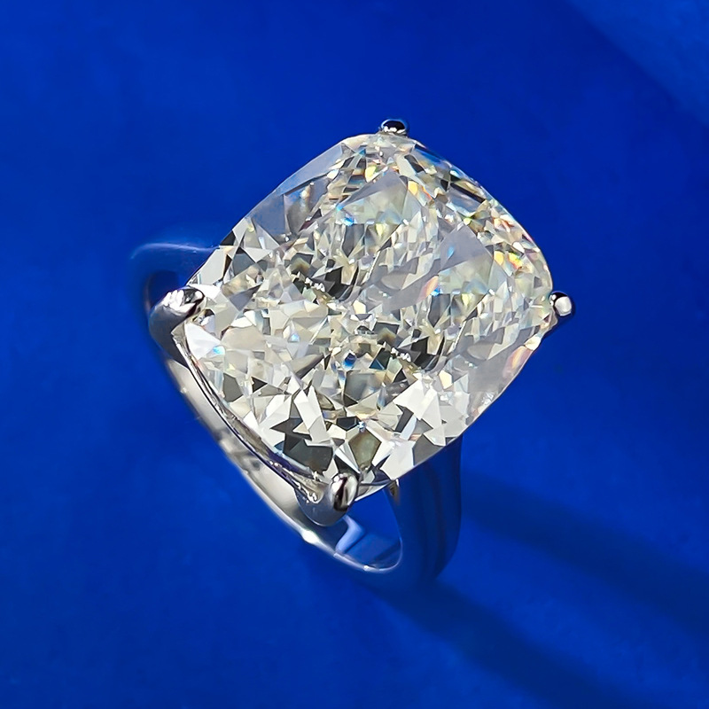Cushion Engagement Ring 6ct 12*14 925 Silver High Carbon Diamond
