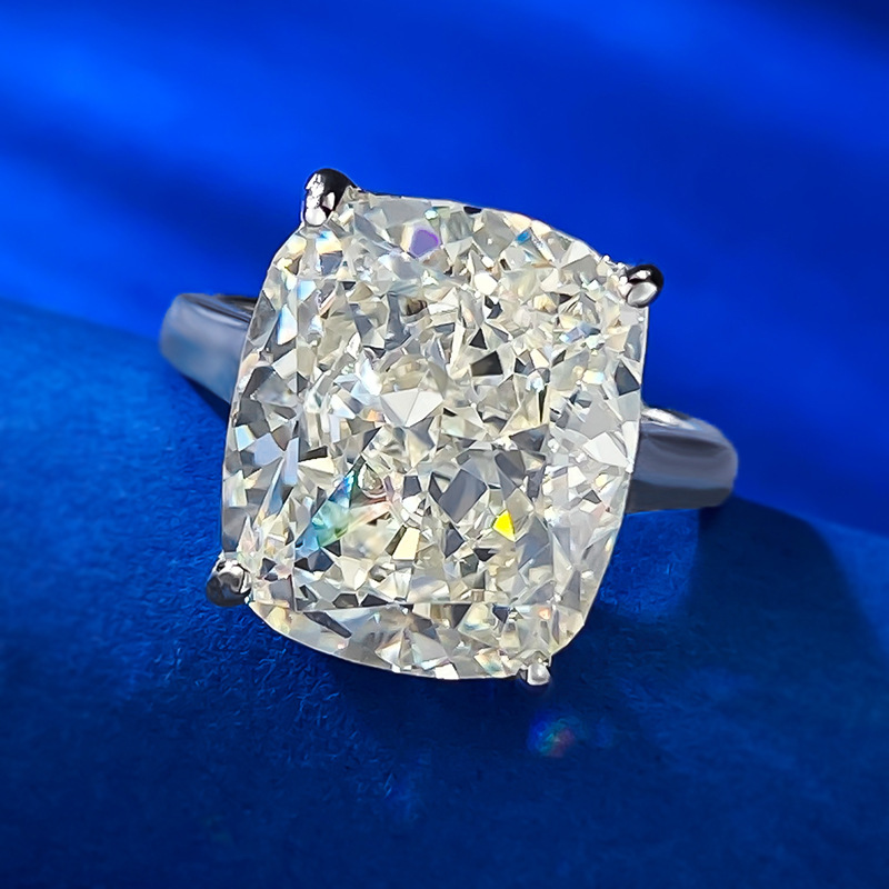 Cushion Engagement Ring 6ct 12*14 925 Silver High Carbon Diamond