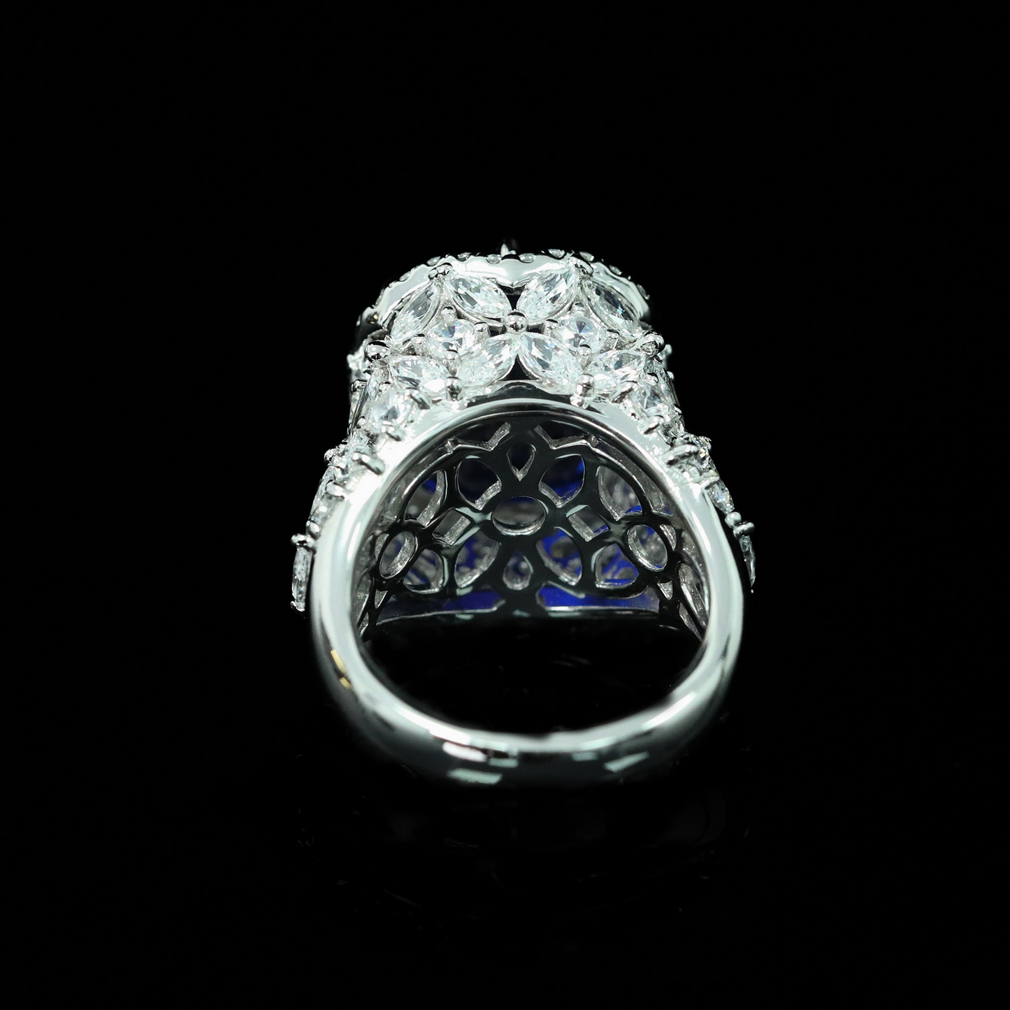 Cushion Engagement Ring 15*12mm 925 Silver High Carbon Diamond
