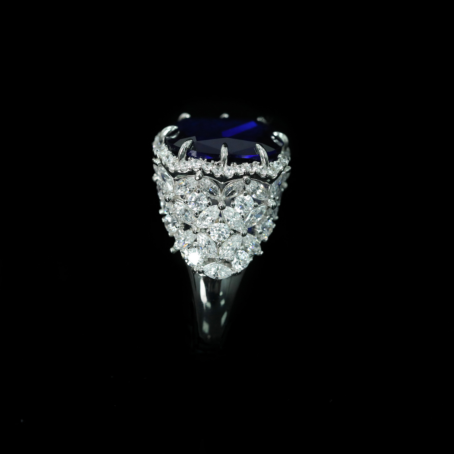 Cushion Engagement Ring 15*12mm 925 Silver High Carbon Diamond