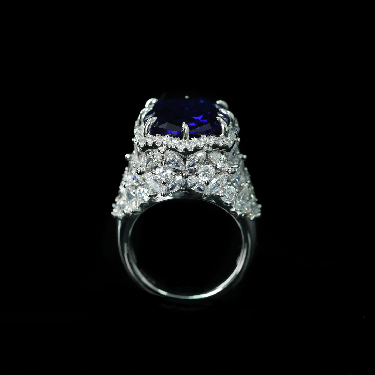 Cushion Engagement Ring 15*12mm 925 Silver High Carbon Diamond