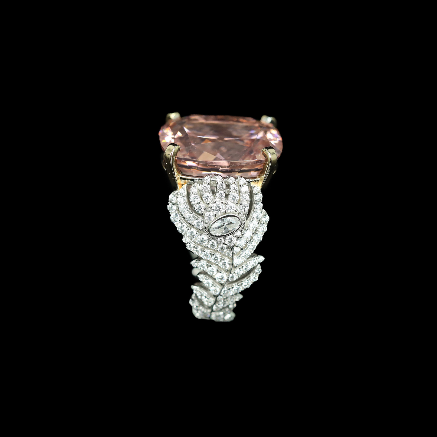 Cushion Engagement Ring 925 Silver High Carbon Diamond