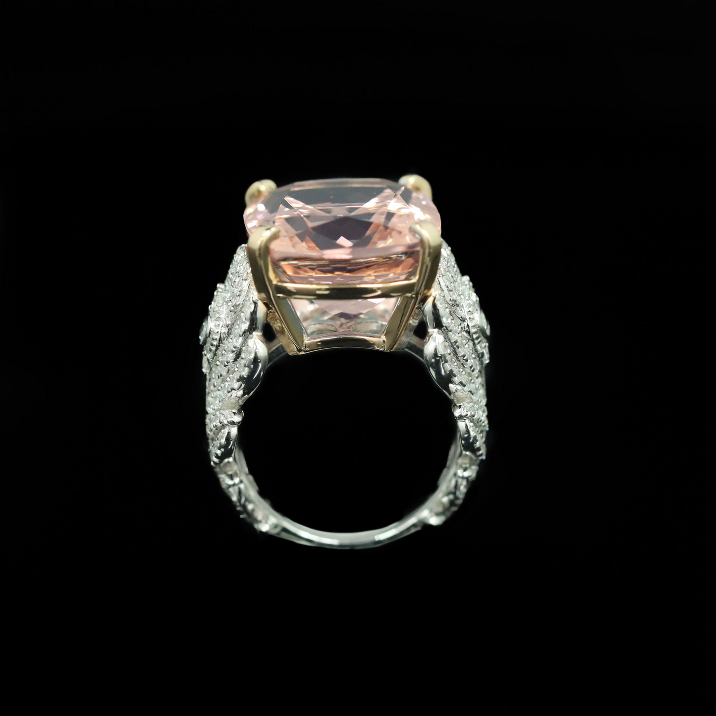 Cushion Engagement Ring 925 Silver High Carbon Diamond