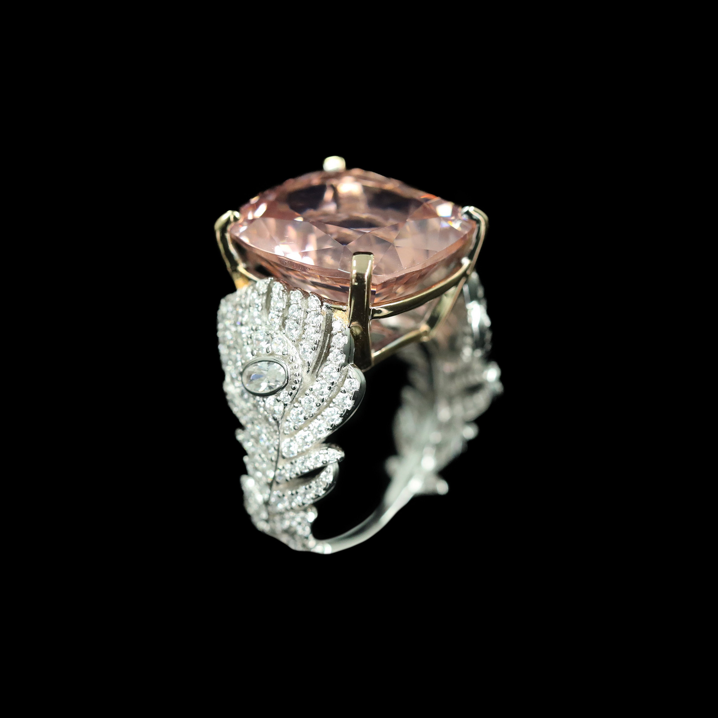 Cushion Engagement Ring 925 Silver High Carbon Diamond