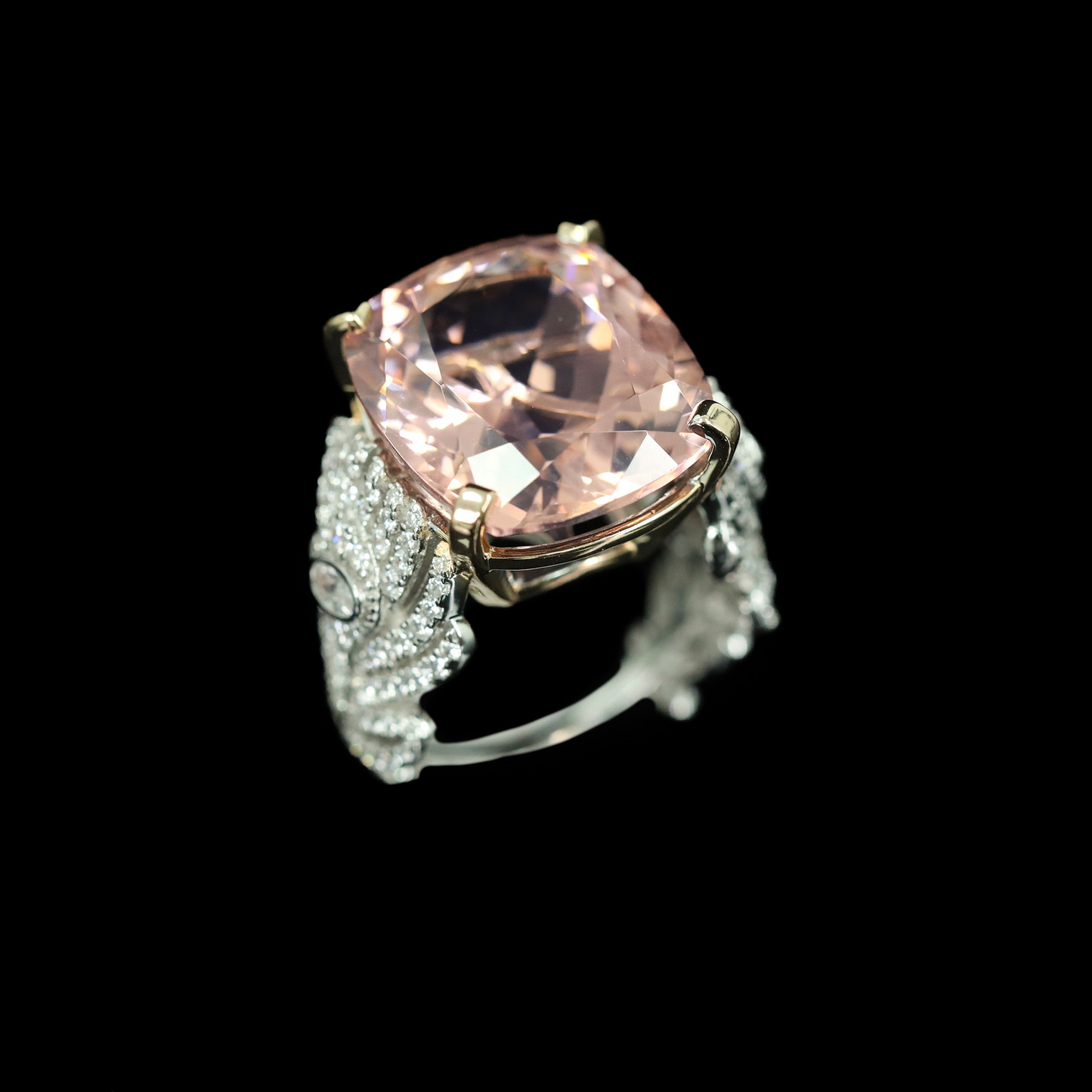 Cushion Engagement Ring 925 Silver High Carbon Diamond