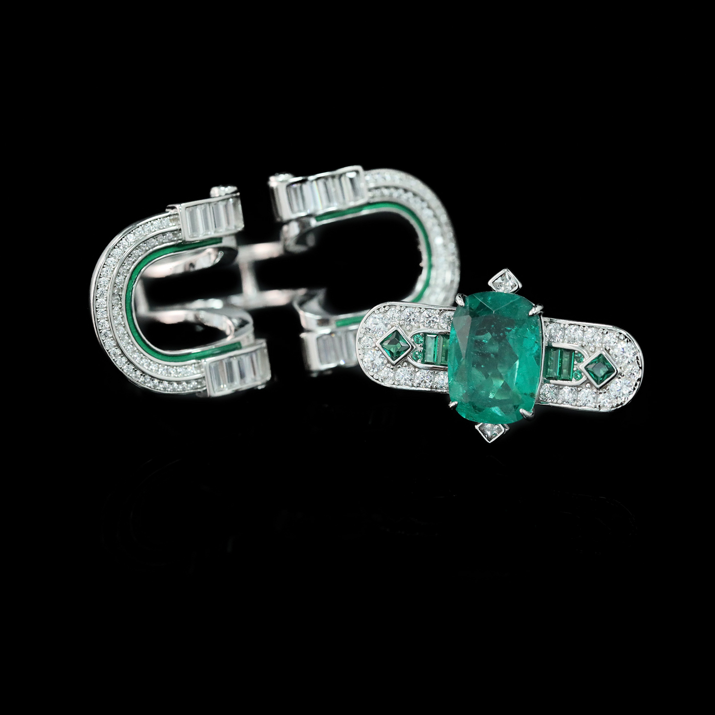 Cushion Engagement Ring 925 Silver High Carbon Diamond