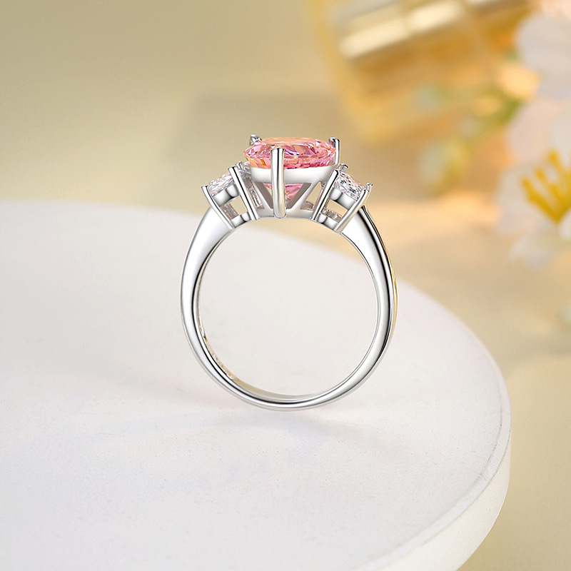 Pear Engagement Ring 10ct 10*12 925 Silver High Carbon Diamond
