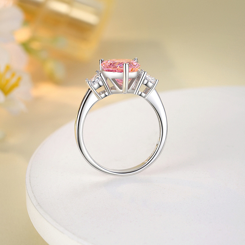 Pear Engagement Ring 10ct 10*12 925 Silver High Carbon Diamond