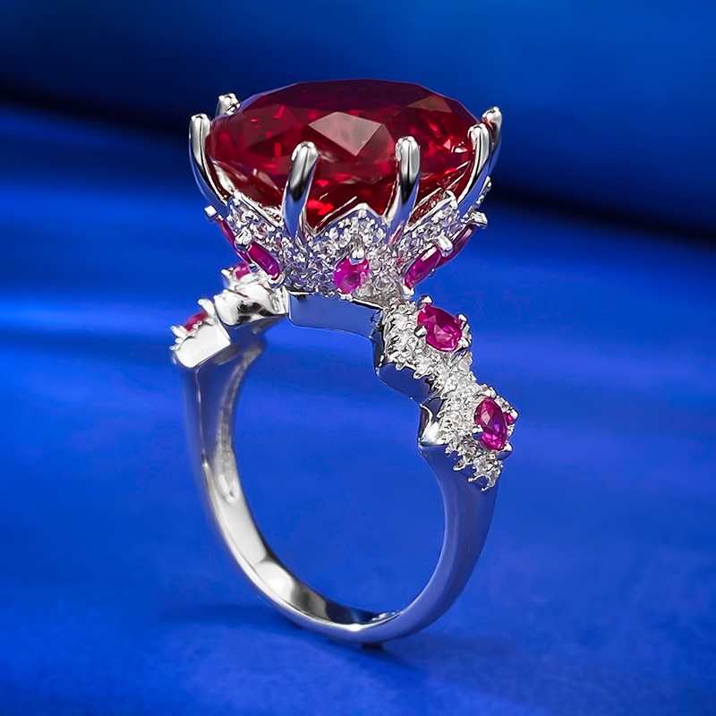 Oval Engagement Ring 12*16 925 Silver High Carbon Diamond