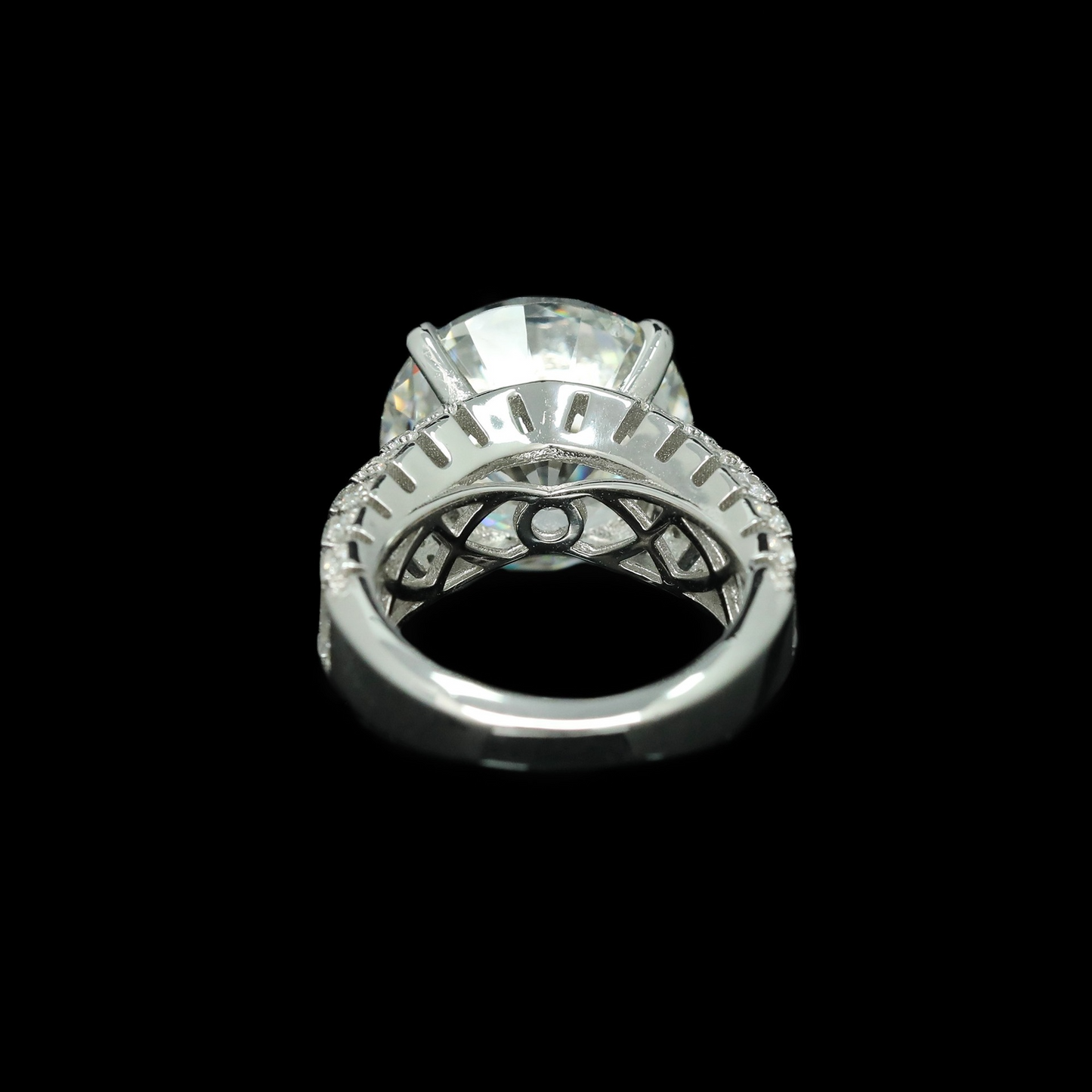 Round Engagement Ring 12ct 925 Silver High Carbon Diamond