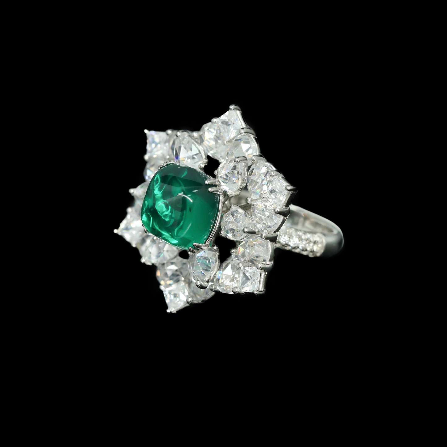 Sugar Tower Engagement Ring 925 Silver High Carbon Diamond