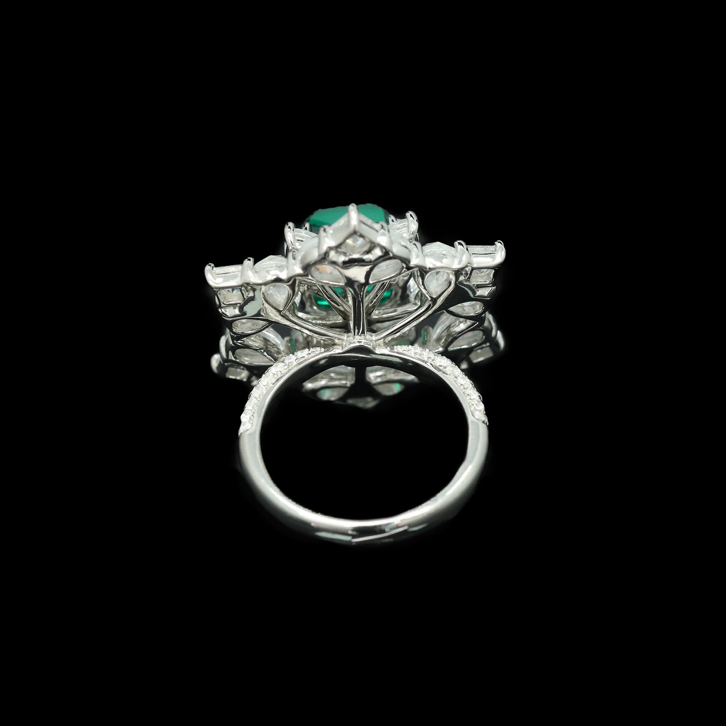 Sugar Tower Engagement Ring 925 Silver High Carbon Diamond