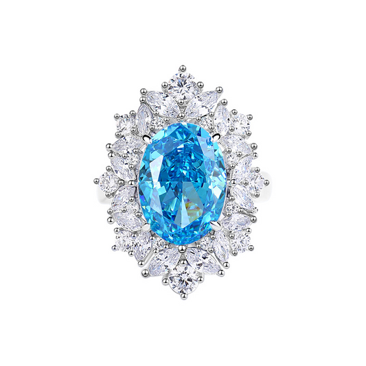 Oval Engagement Ring 10*14 925 Silver High Carbon Diamond