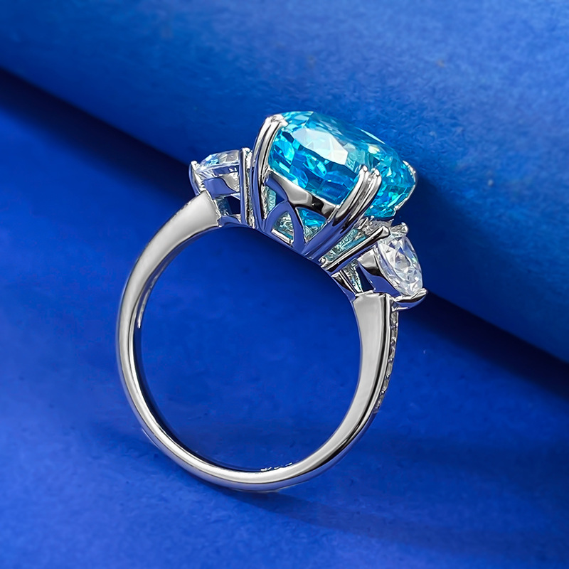 Oval Engagement Ring 10*12 925 Silver High Carbon Diamond