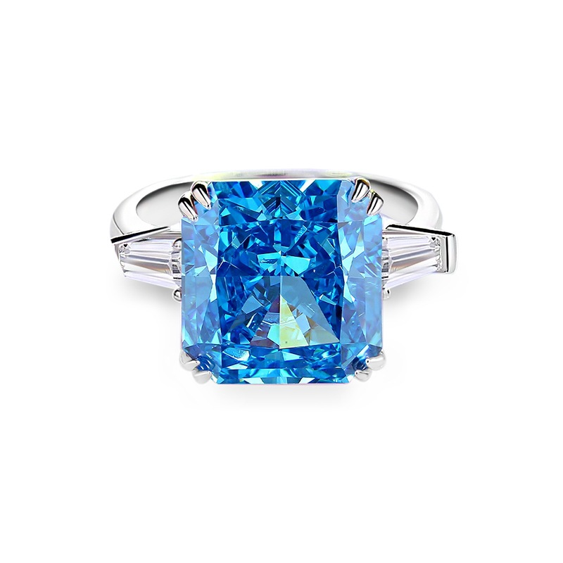 Princess Engagement Ring 12*12 925 Silver High Carbon Diamond