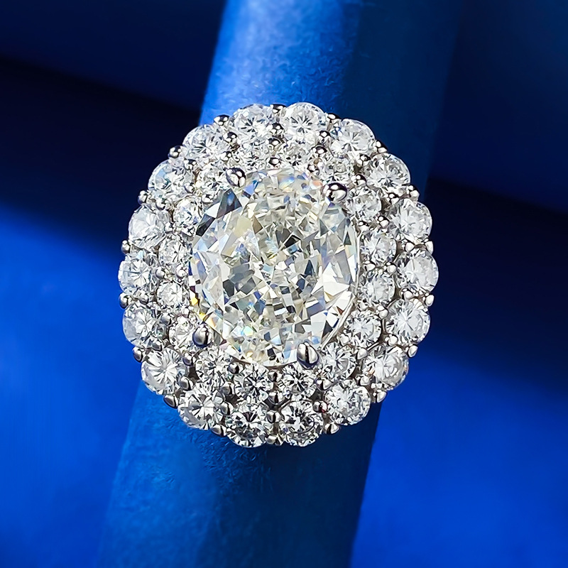 Oval Engagement Ring 10*12 925 Silver High Carbon Diamond