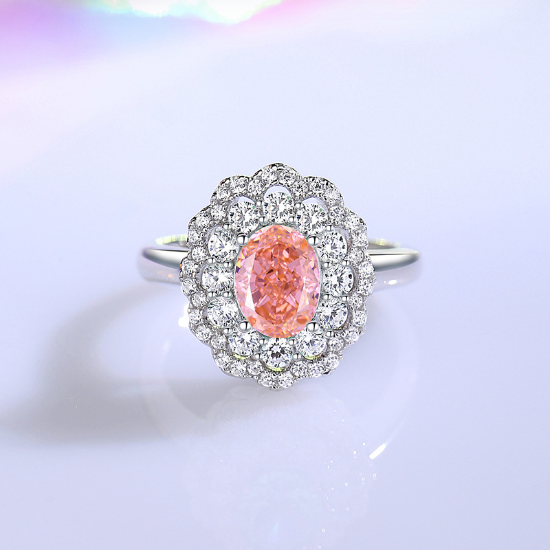 Oval Engagement Ring 1.5ct 6*8 925 Silver Zircon